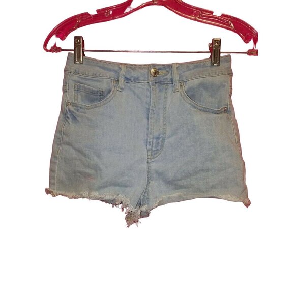 Forever 21 Women's Size 25 Light Blue Cut Off Frayed Jean Shorts Vacation Travel - Picture 1 of 3